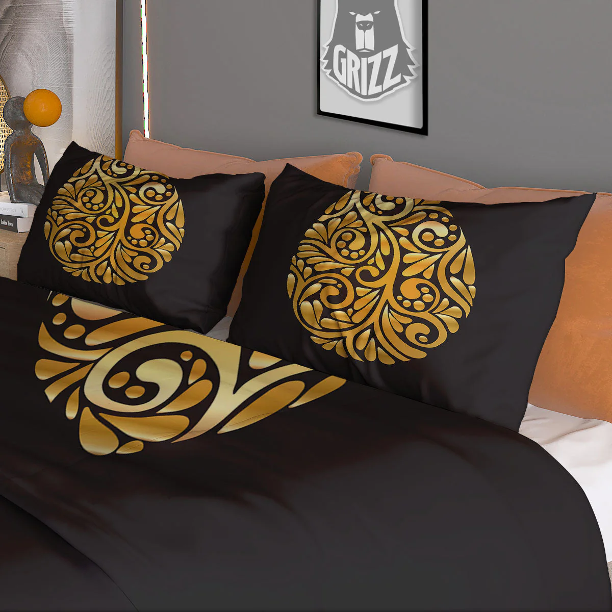 Easter Egg Gold Print Duvet Cover Bedding Set - Image 3