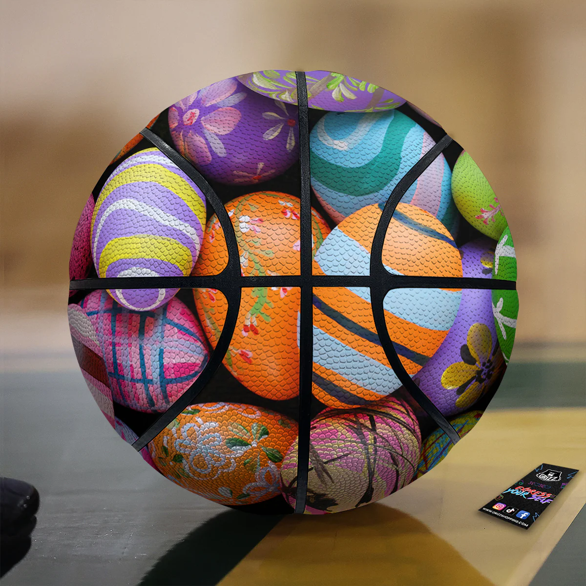 Easter Eggs Colorful Print Basketball