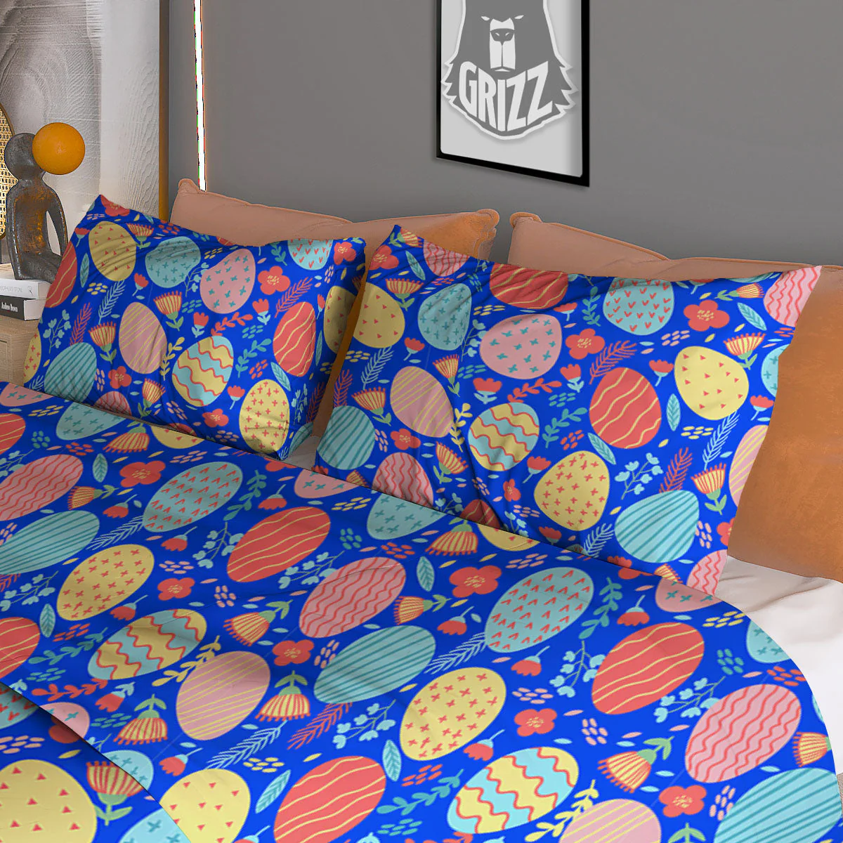 Easter Eggs Colorful Print Pattern Duvet Cover Bedding Set - Image 3