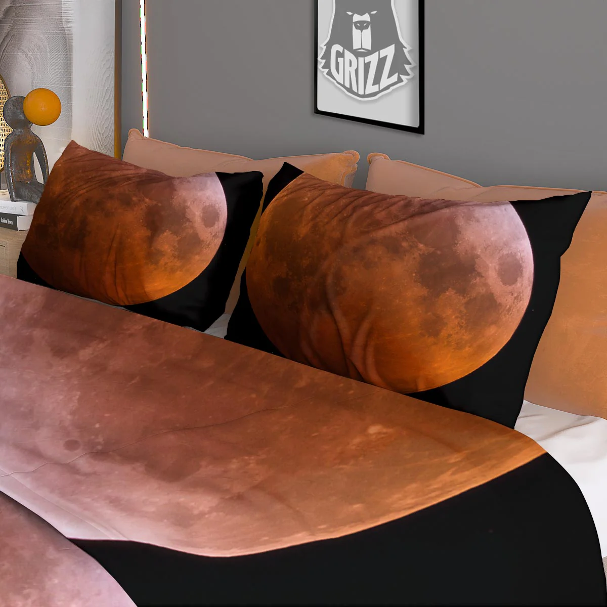 Eclipse Total Lunar Print Duvet Cover Bedding Set - Image 3