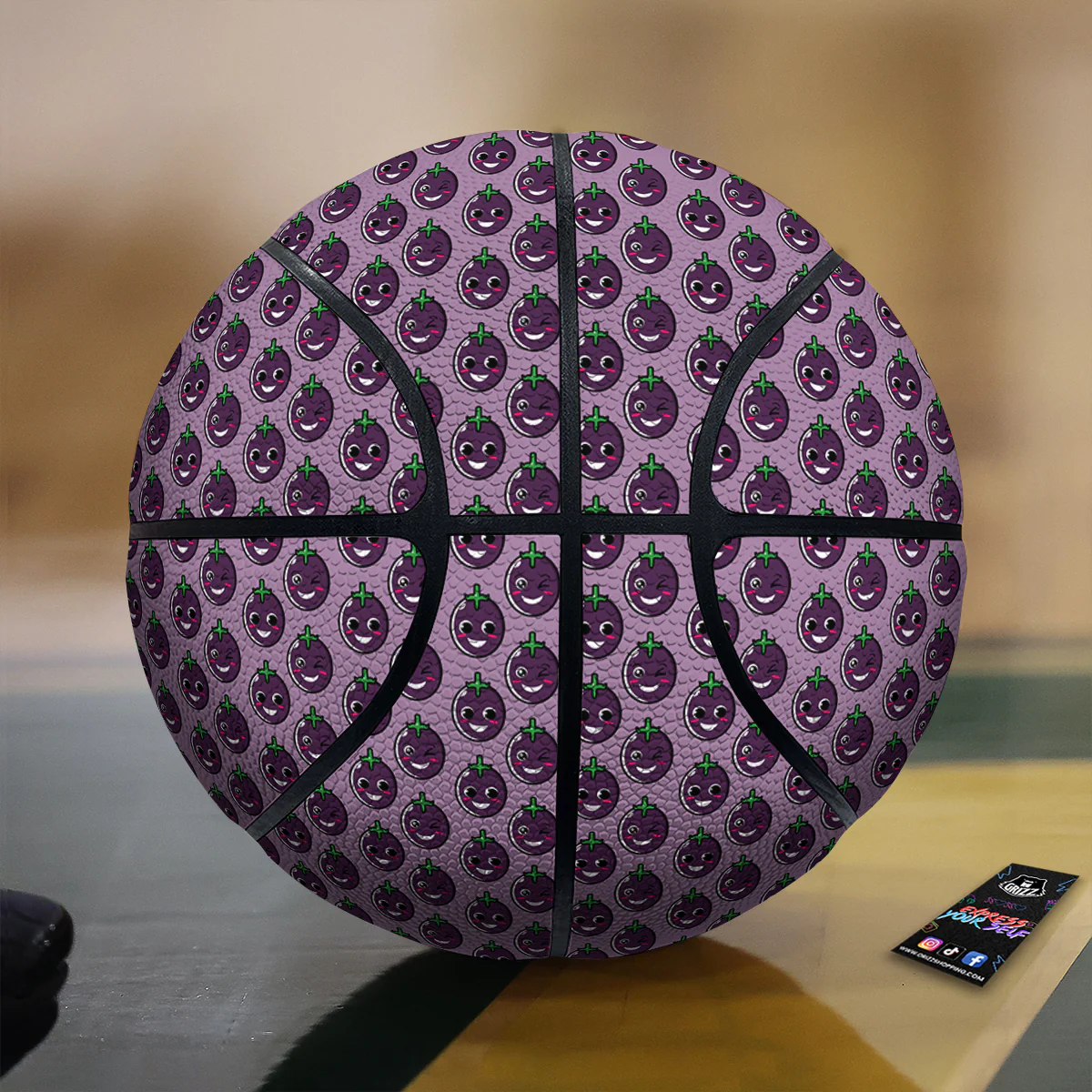 Eggplant Cute Print Pattern Basketball