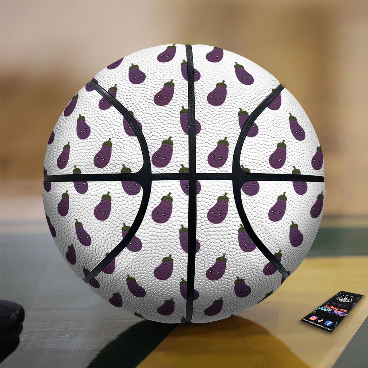 Eggplant Funny Print Pattern Basketball