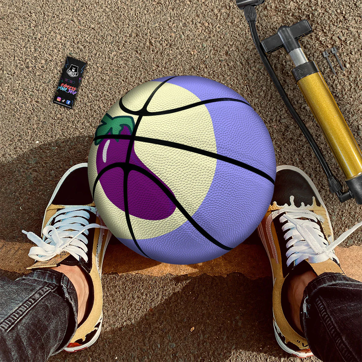 Eggplant Print Basketball - Image 2