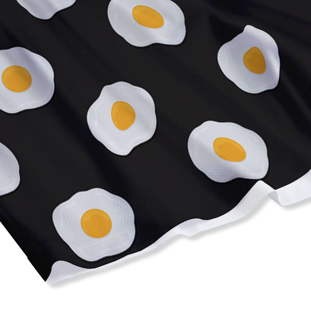 Eggs Black Fried Print Pattern Mesh Shorts - Image 4