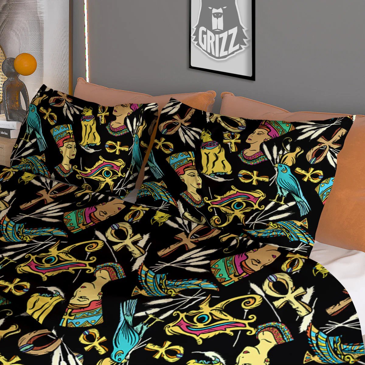 Egypt Ancient Print Pattern Duvet Cover Bedding Set - Image 3