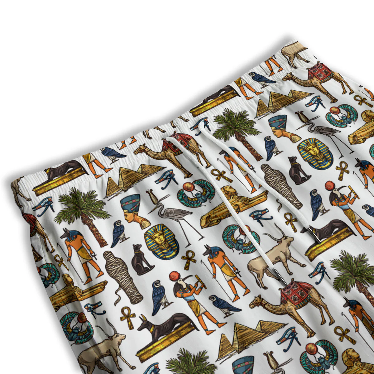 Egypt Religion Symbols Print Pattern Men's Athletic Shorts - Image 3