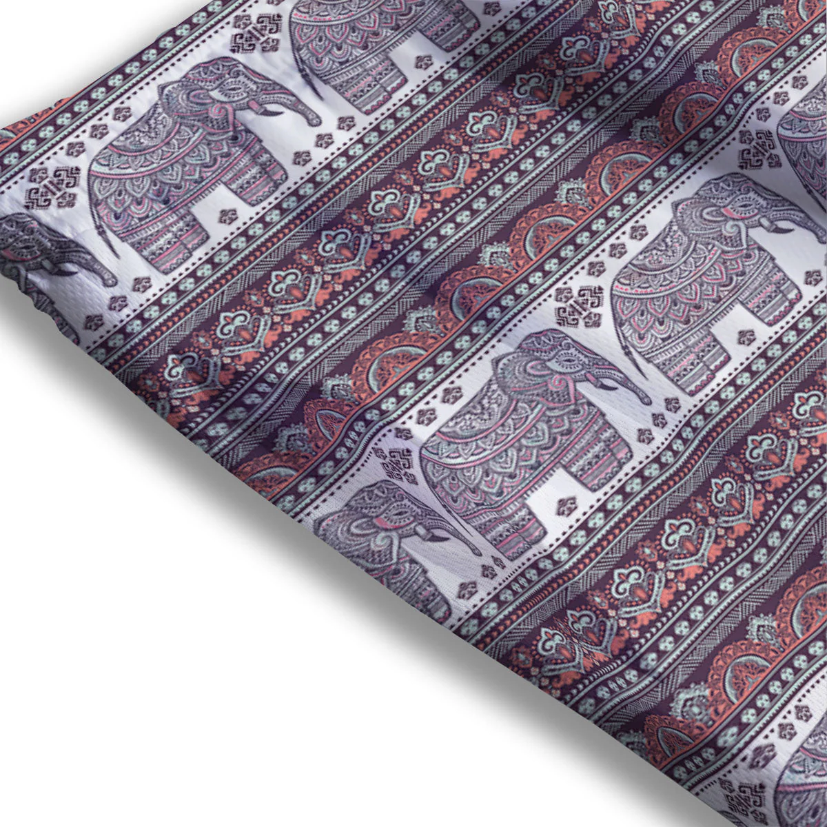 Elephant Indian Bohemian Print Pattern Mesh Shorts - Image 3
