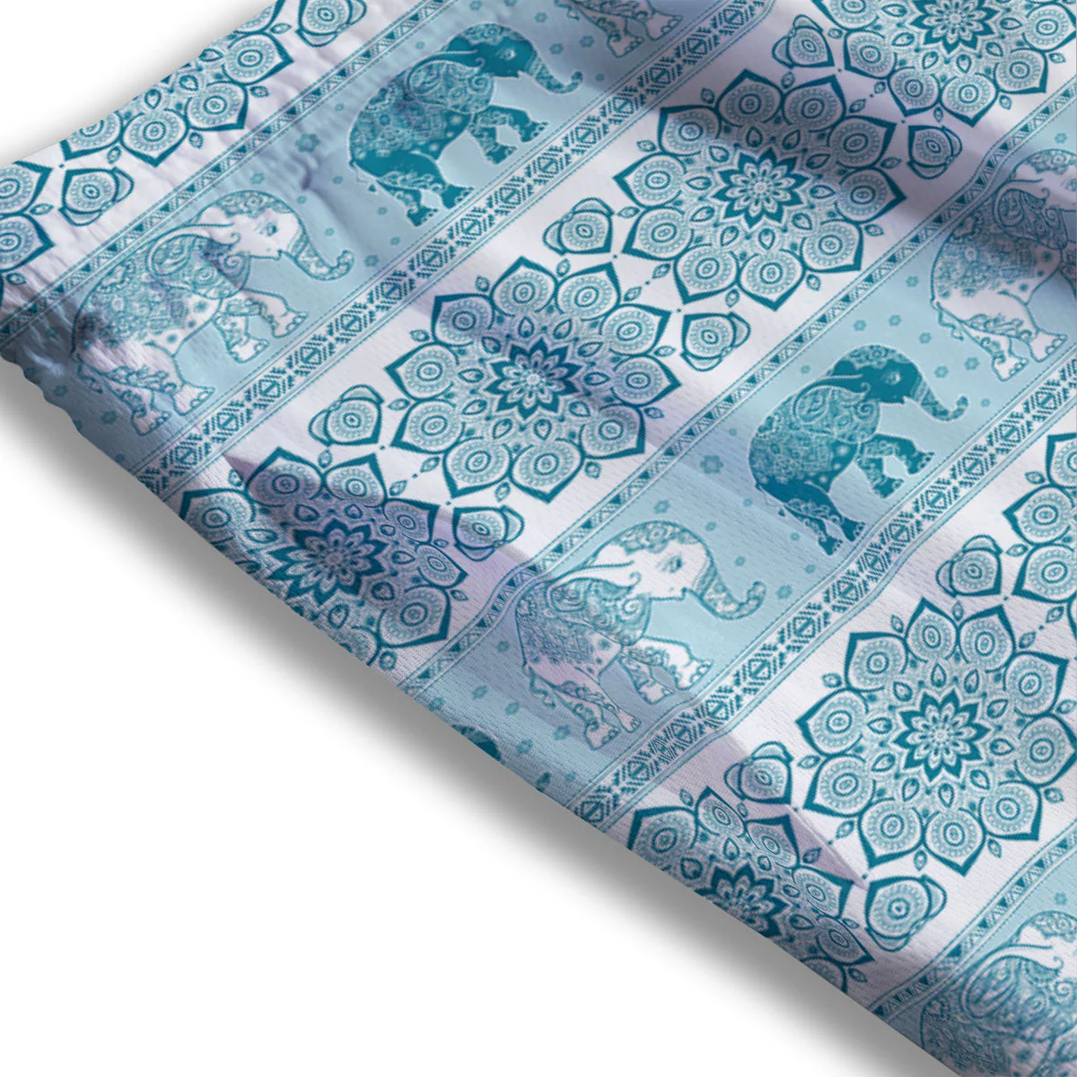 Elephant Indian Floral Print Pattern Mesh Shorts - Image 3