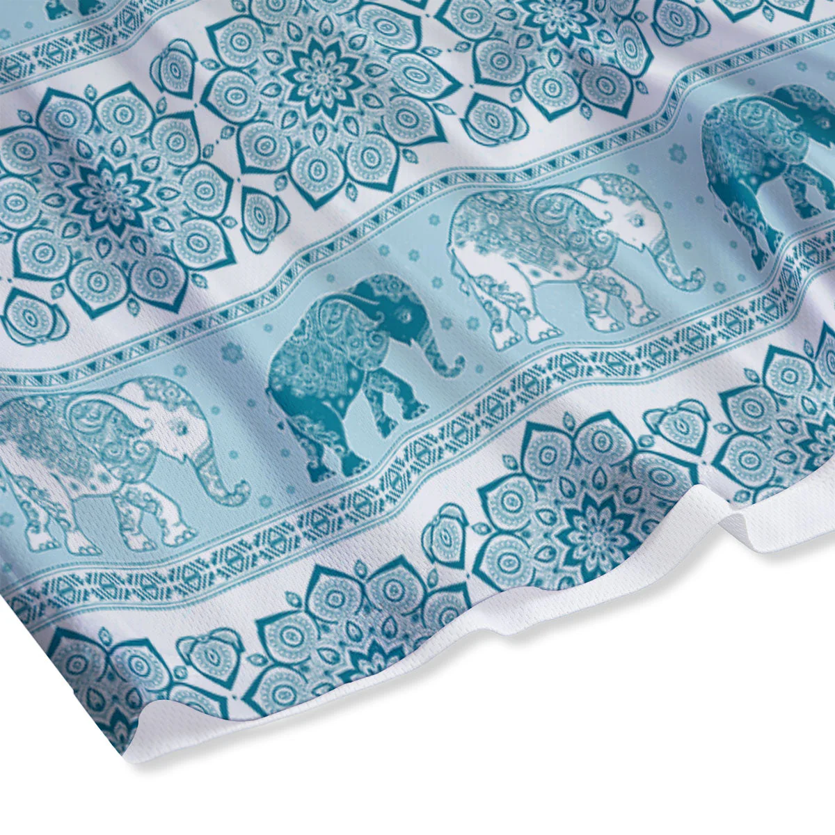 Elephant Indian Floral Print Pattern Mesh Shorts - Image 4
