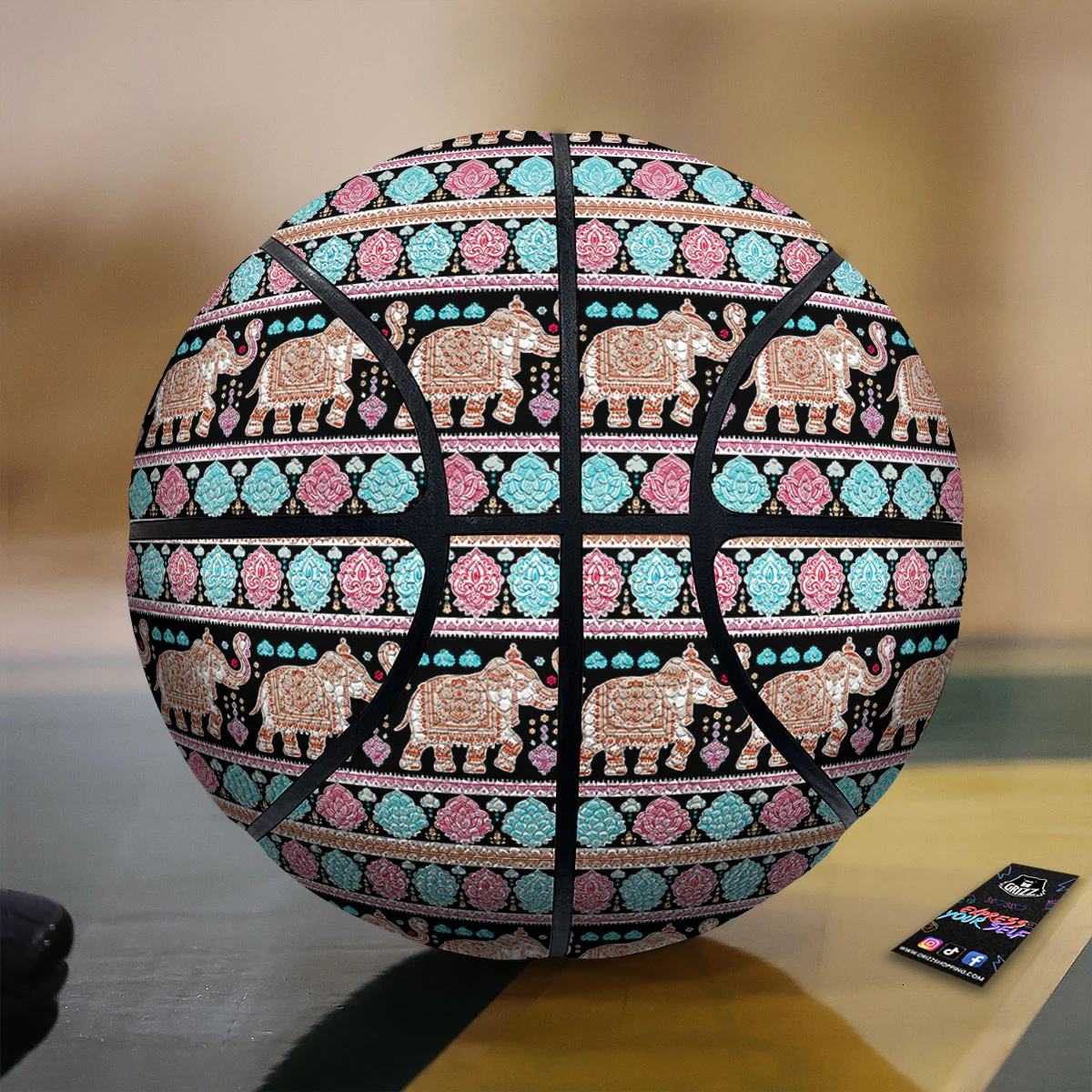 Elephant Indian Tribal Print Pattern Basketball