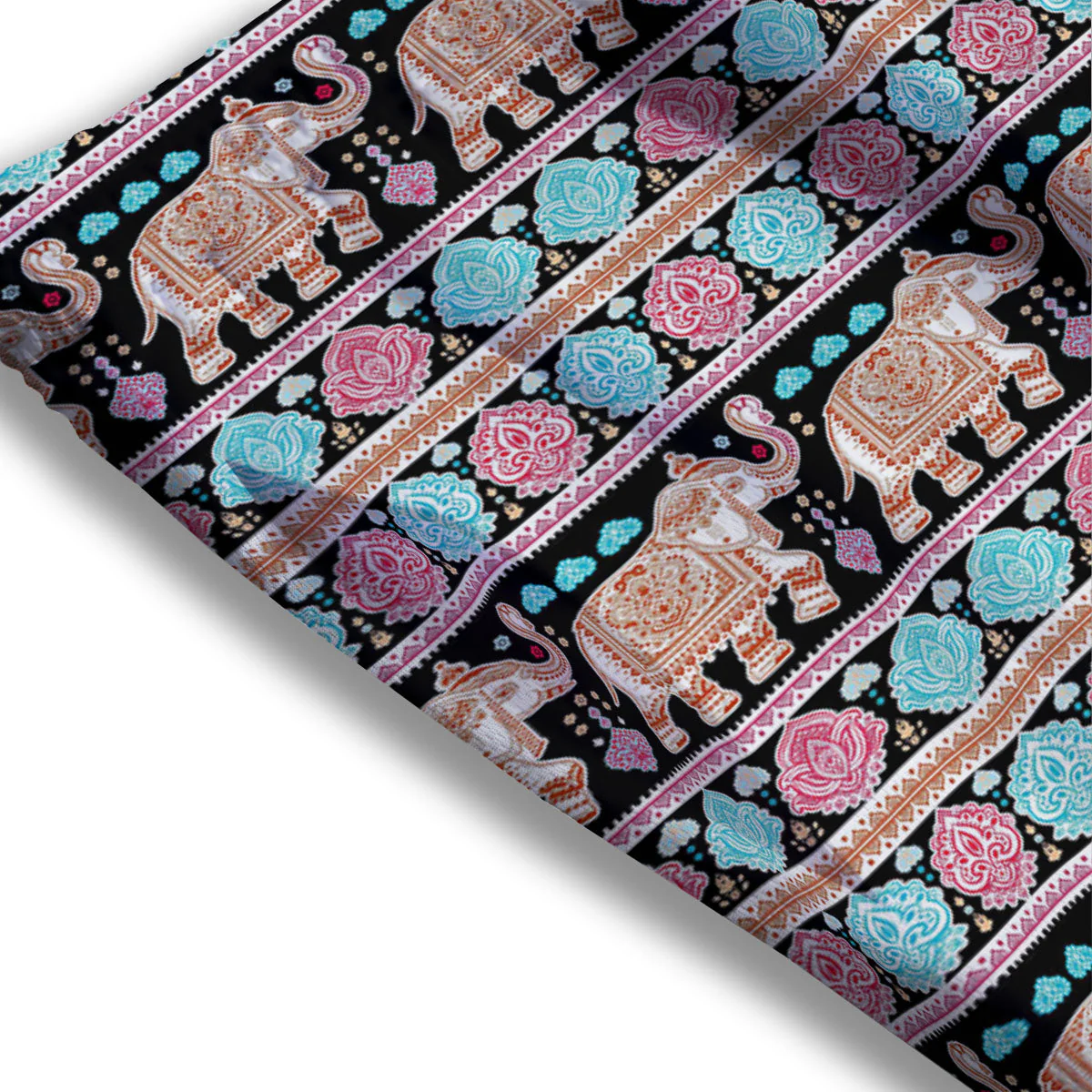 Elephant Indian Tribal Print Pattern Mesh Shorts - Image 3