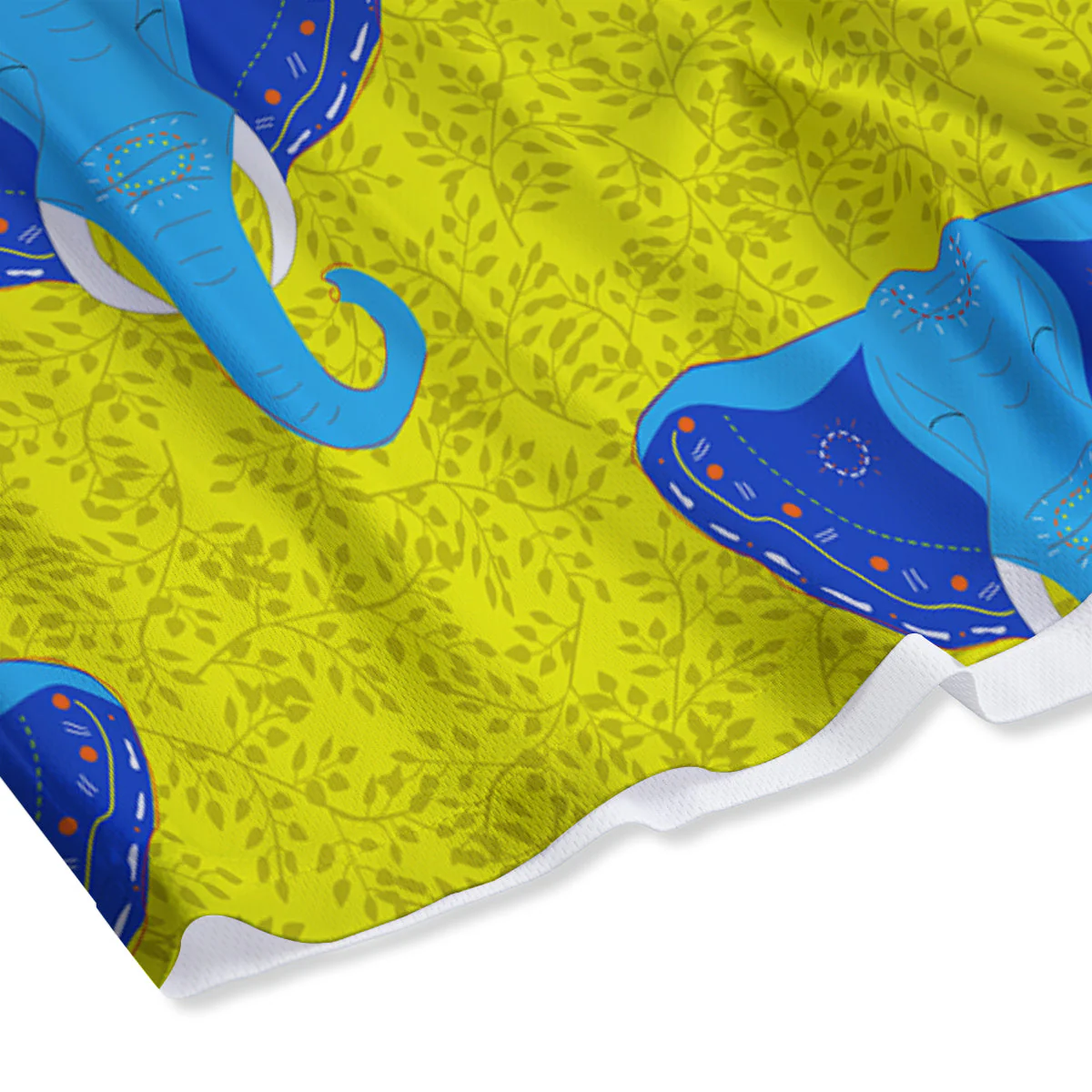 Elephant Mandala Blue Print Pattern Mesh Shorts - Image 4