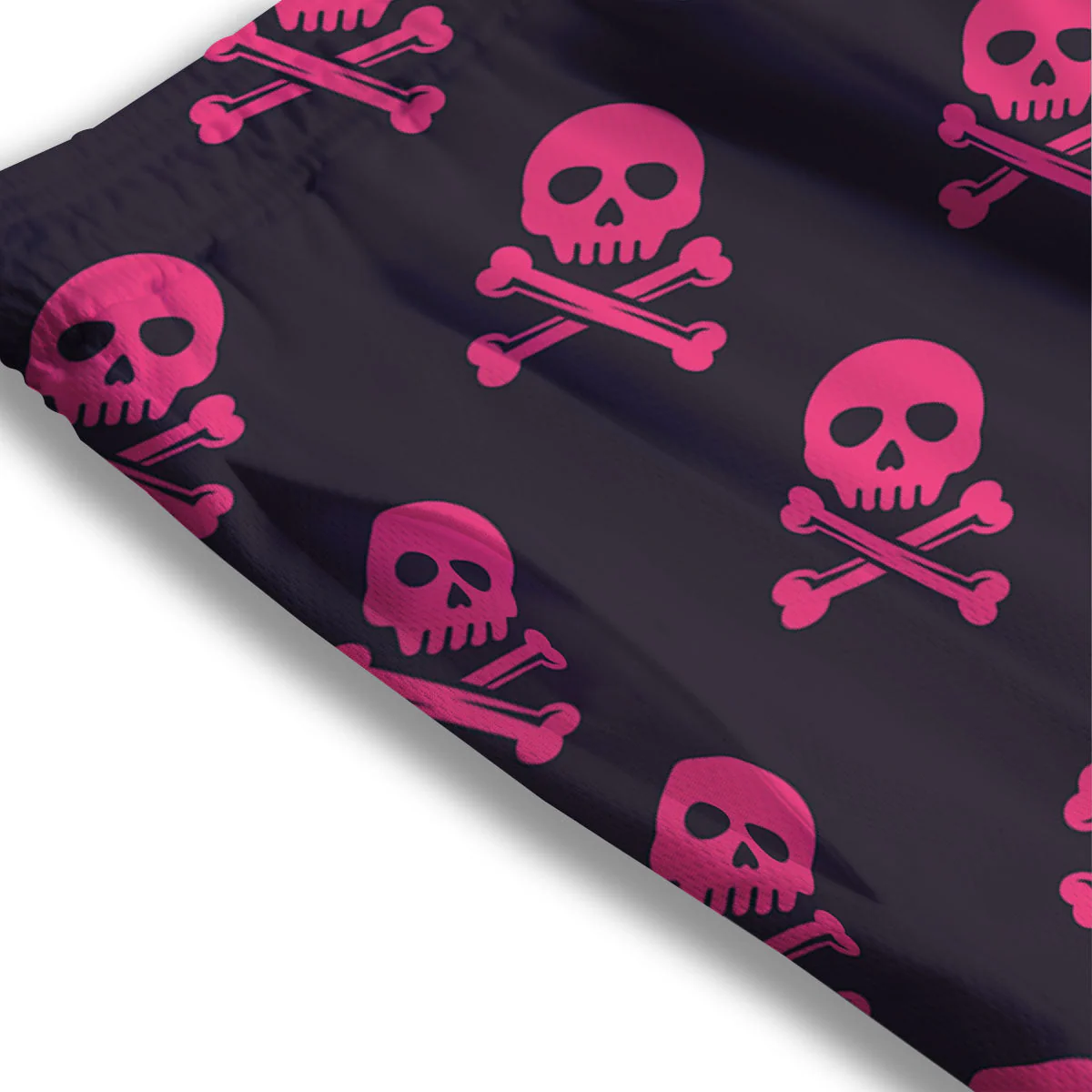 Emo Skull Pink Print Pattern Mesh Shorts - Image 3