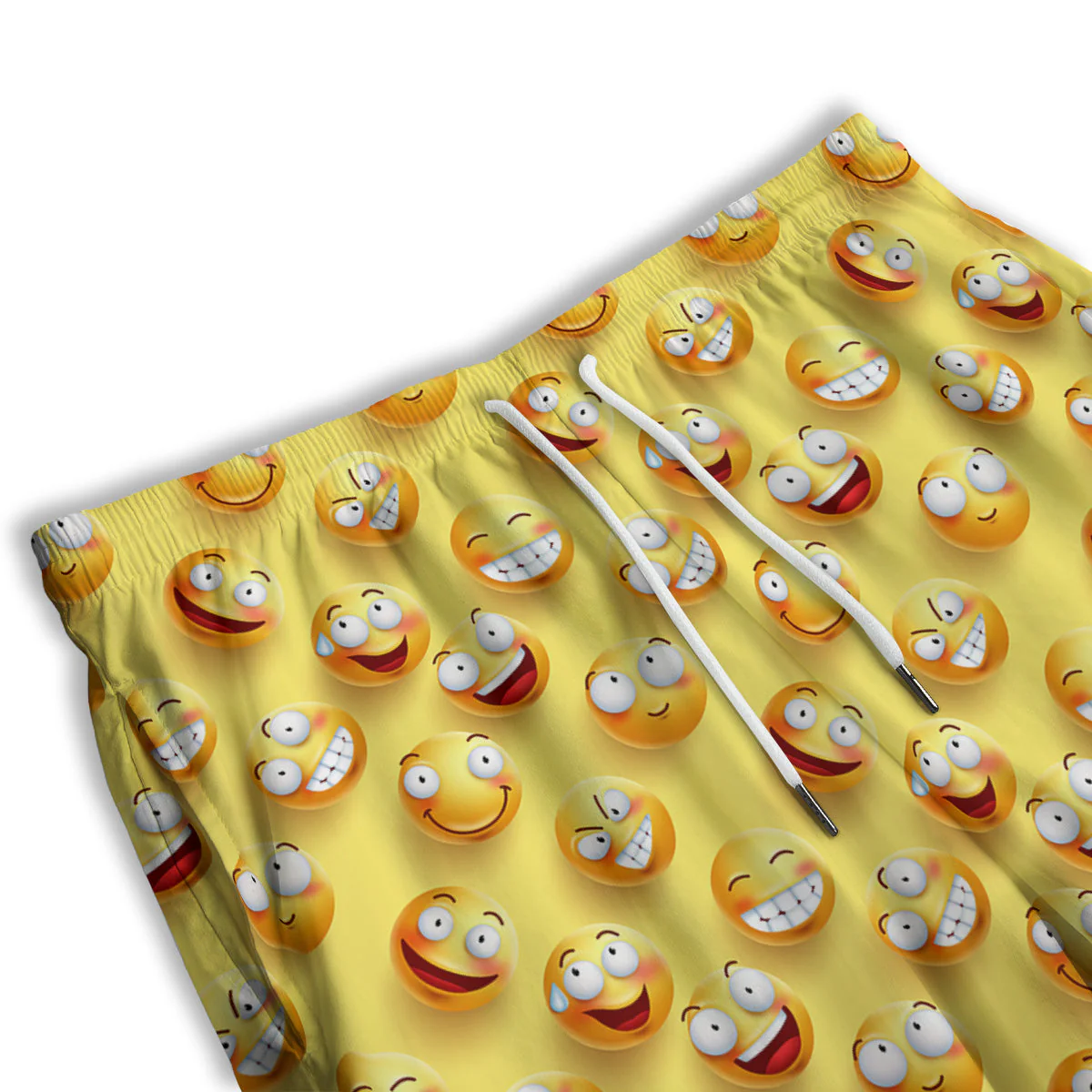 Emoji And Facial Expressions Print Pattern Men's Athletic Shorts - Image 3