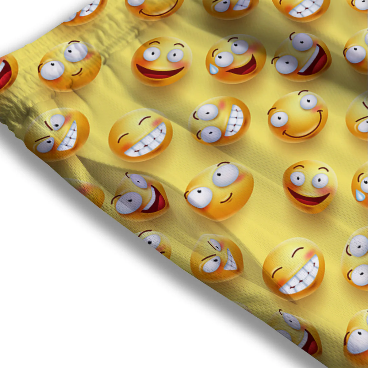 Emoji And Facial Expressions Print Pattern Mesh Shorts - Image 3