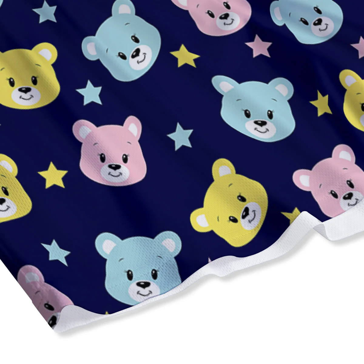 Emoji Bear Print Pattern Mesh Shorts - Image 4