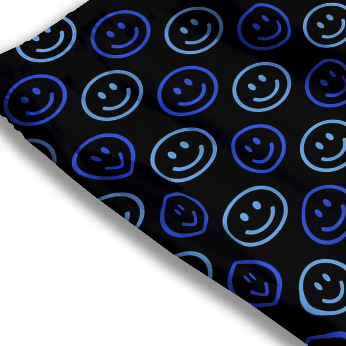 Emoji Blue Print Pattern Mesh Shorts - Image 3