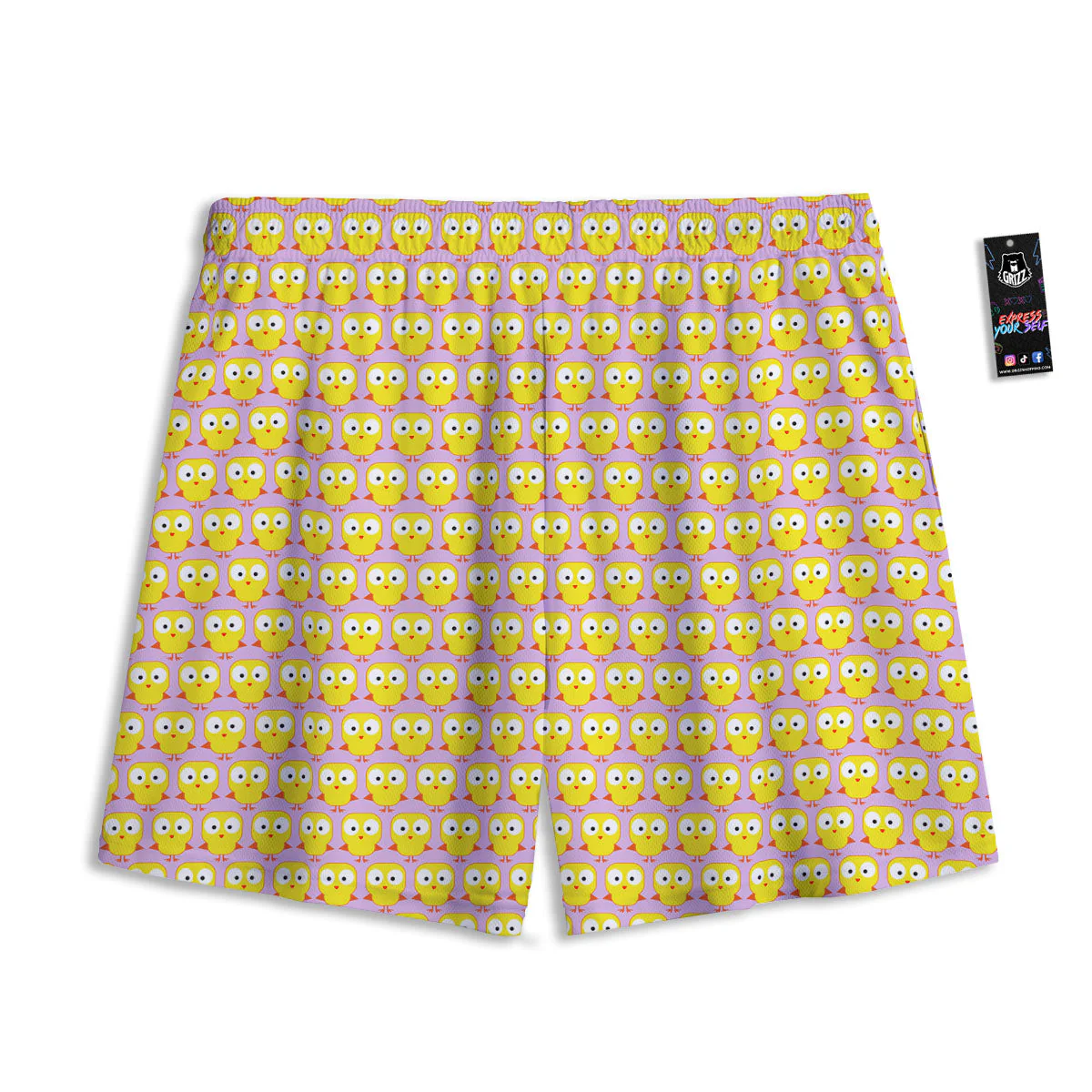 Emoji Chicken Love Print Pattern Mesh Shorts - Image 2
