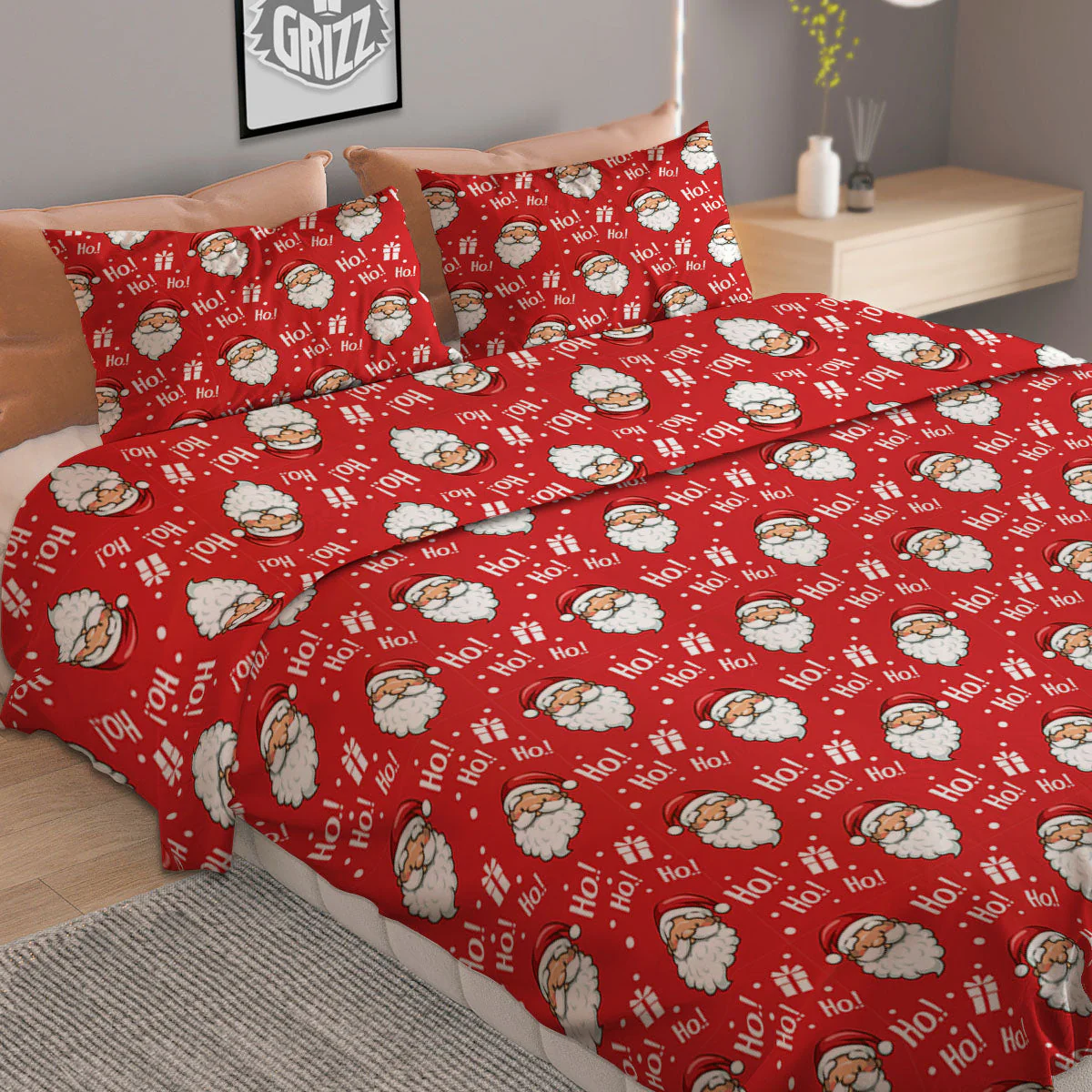 Emoji Christmas Print Pattern Duvet Cover Bedding Set - Image 2