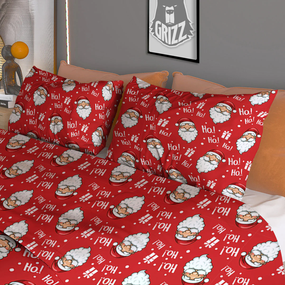 Emoji Christmas Print Pattern Duvet Cover Bedding Set - Image 3