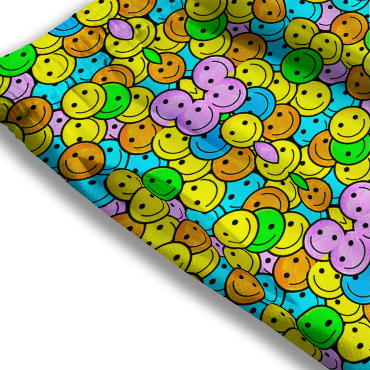 Emoji Colorful Print Pattern Mesh Shorts - Image 3