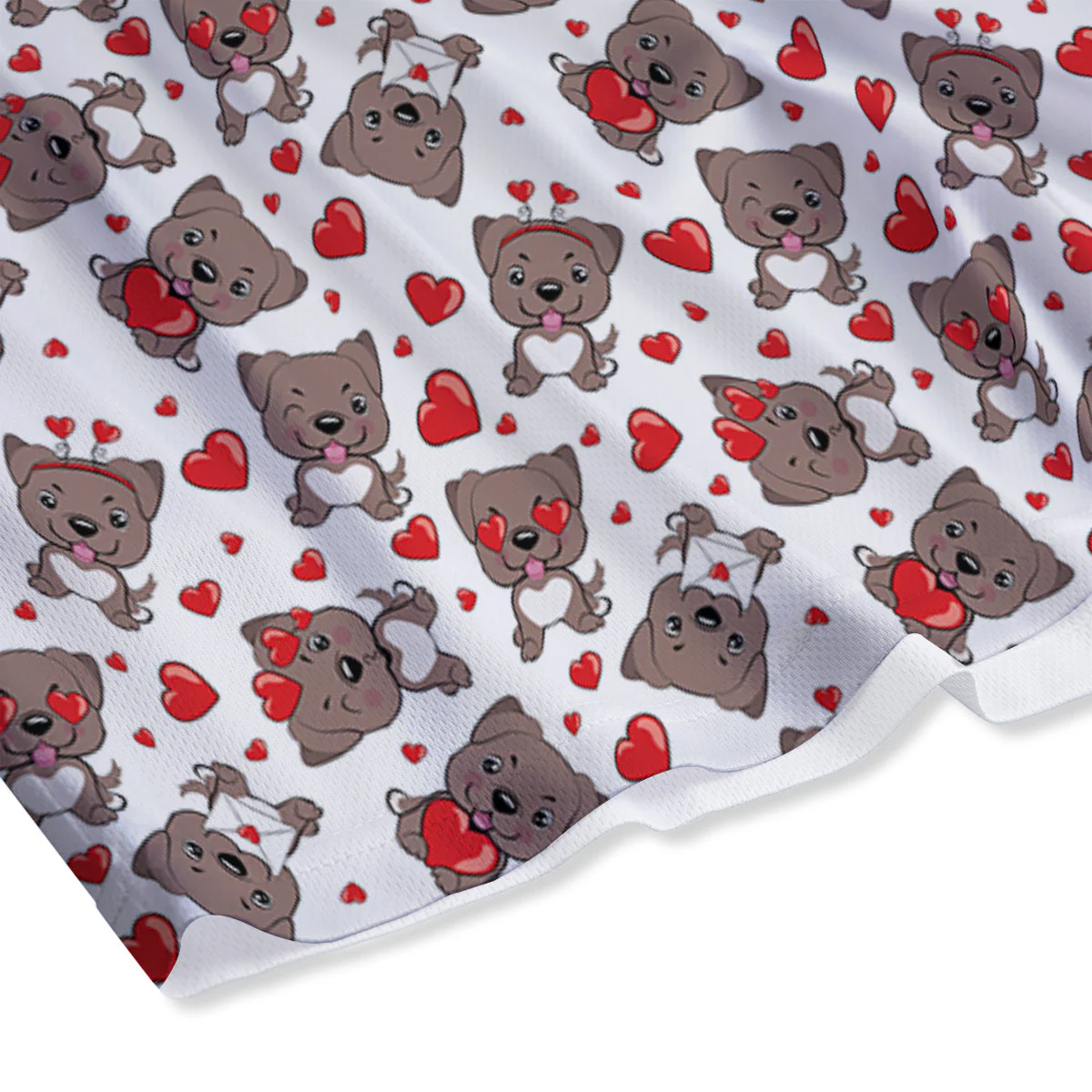 Emoji Cute Dog Print Pattern Mesh Shorts - Image 4