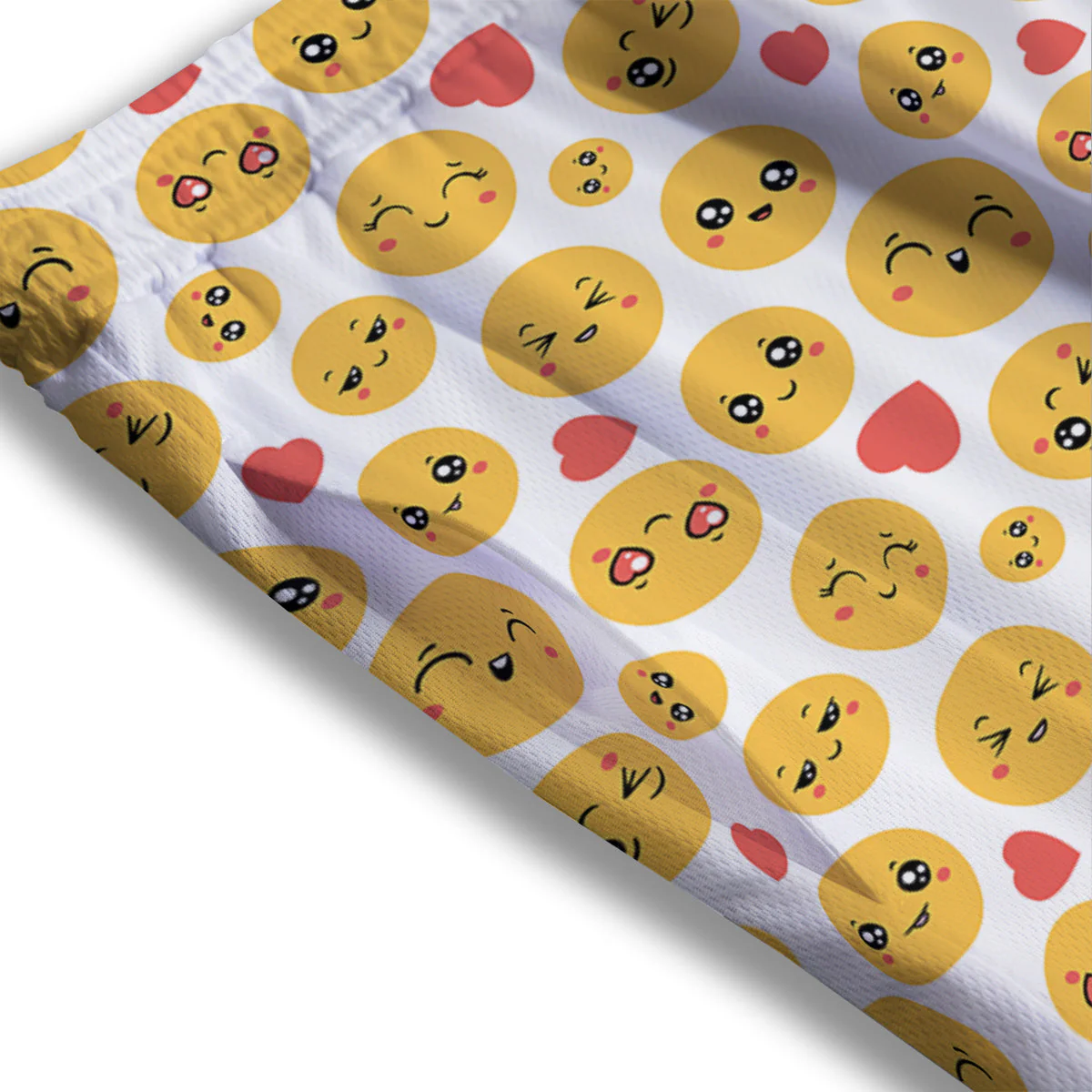 Emoji Cute Print Pattern Mesh Shorts - Image 3