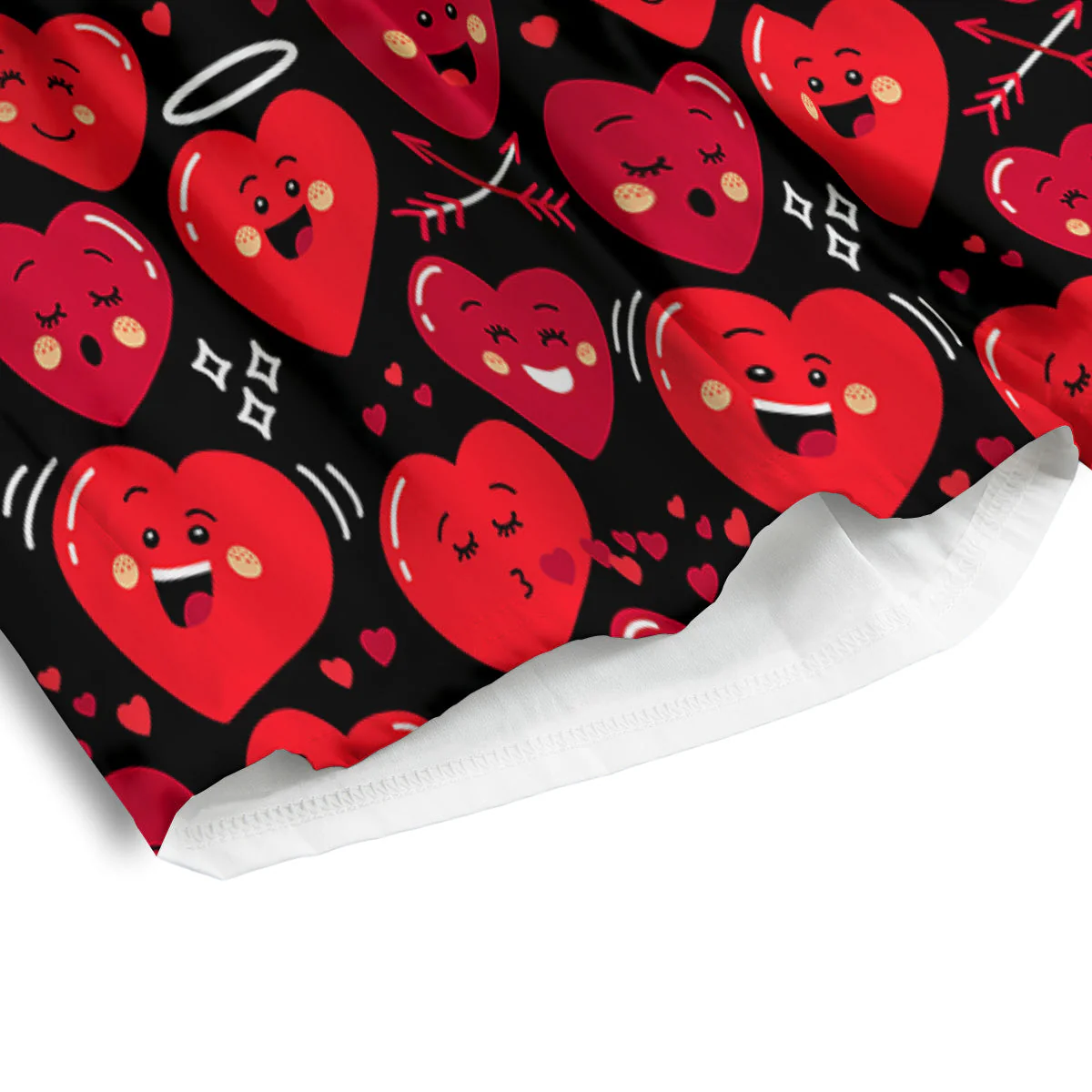 Emoji Hearts Print Pattern Men's Athletic Shorts - Image 4