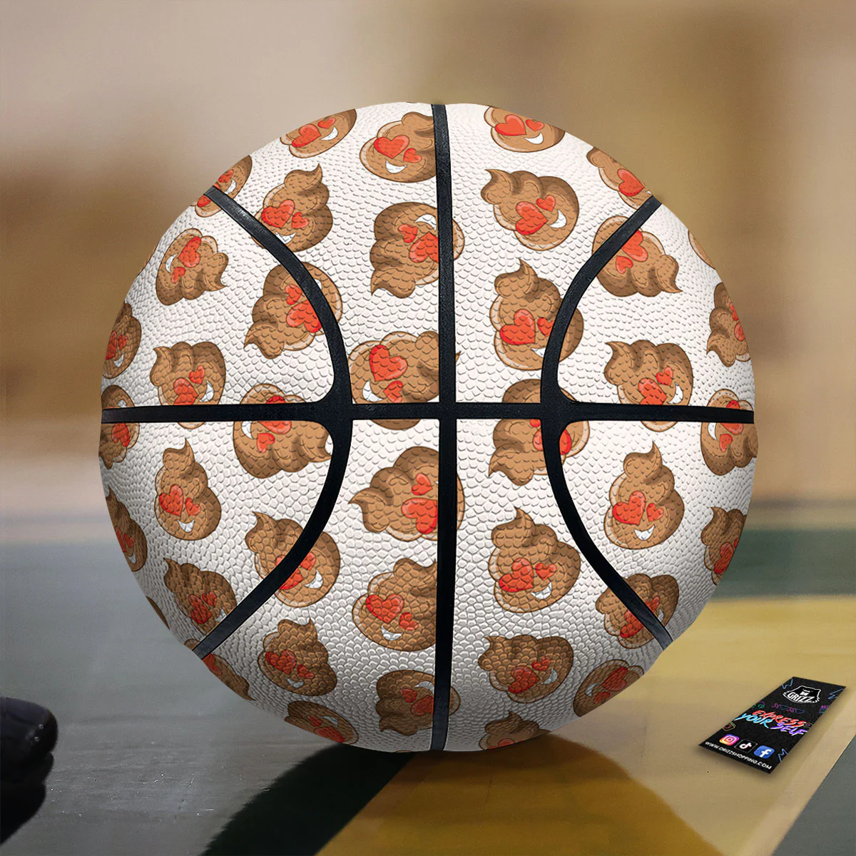 Emoji Poop Print Pattern Basketball