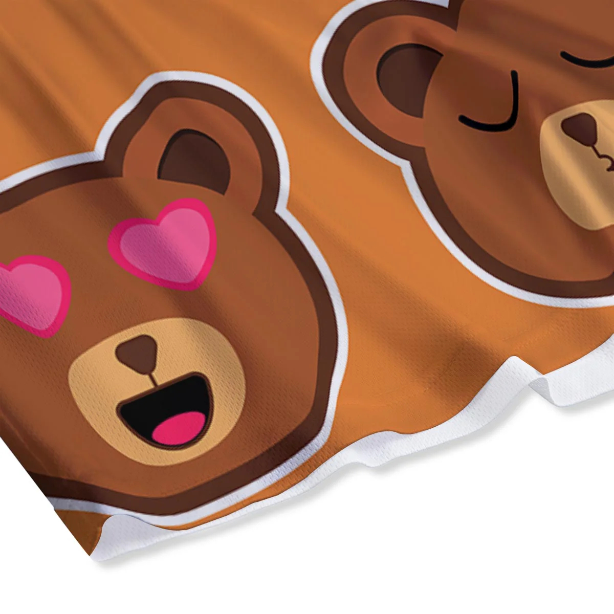 Emoji Teddy Bear Print Mesh Shorts - Image 4