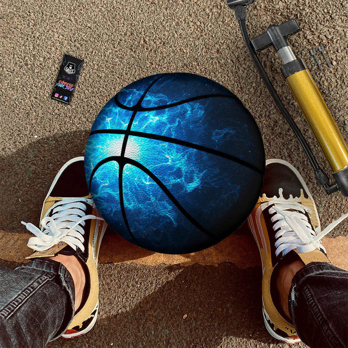 Energy Blue Plasma Print Basketball - Image 3