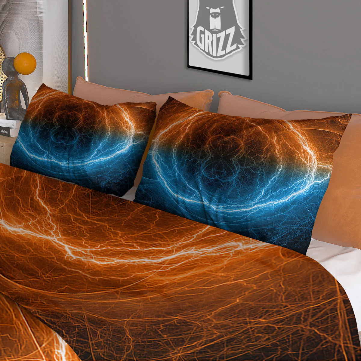 Energy Ice And Fire Print Duvet Cover Bedding Set - Image 3