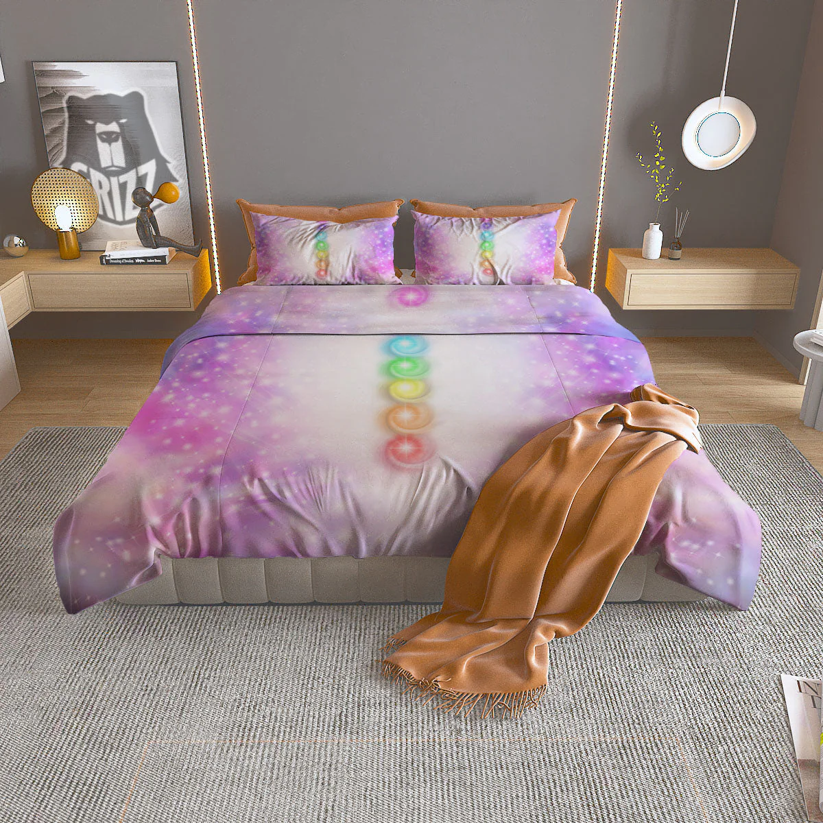 Energy Seven Chakras Print Duvet Cover Bedding Set
