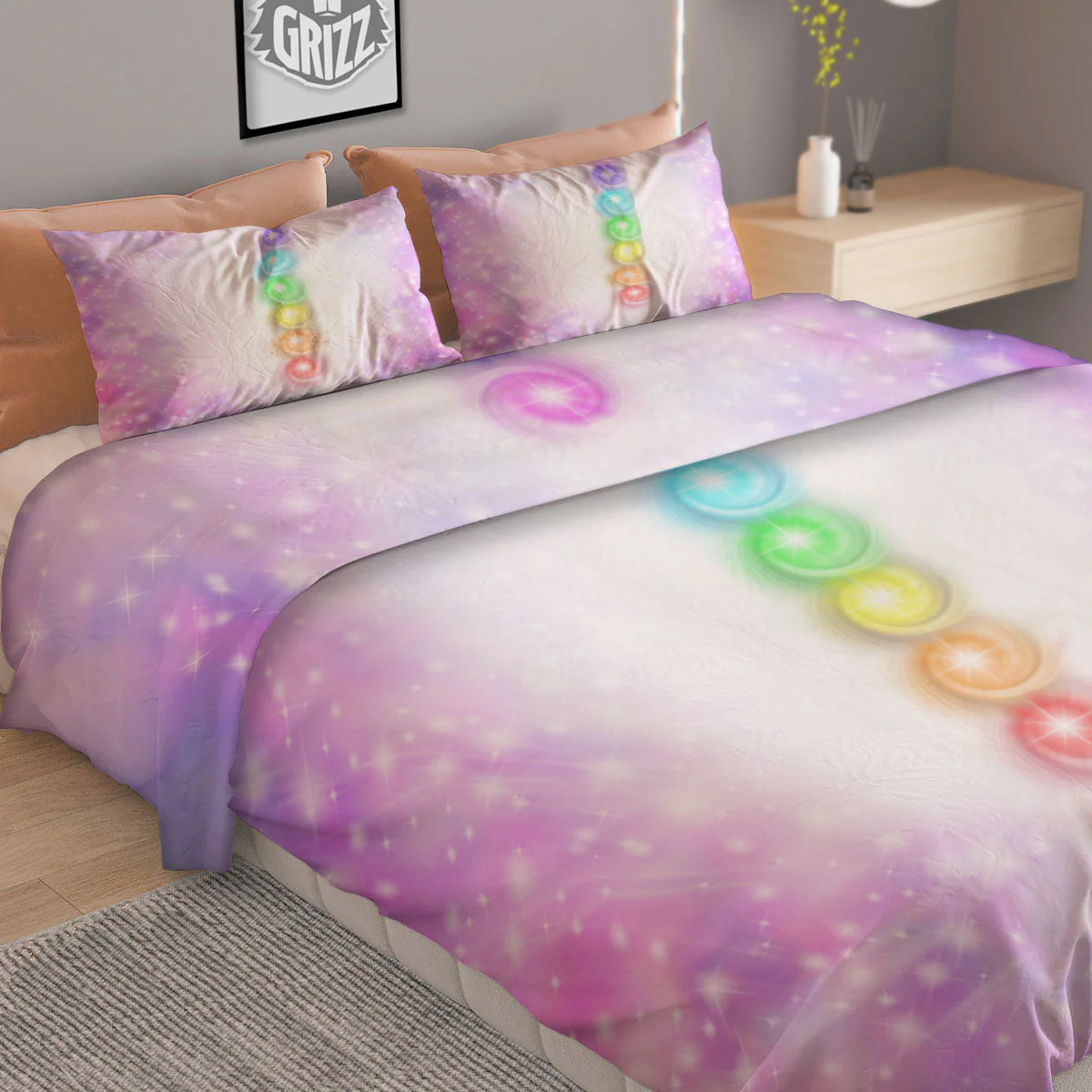 Energy Seven Chakras Print Duvet Cover Bedding Set - Image 2