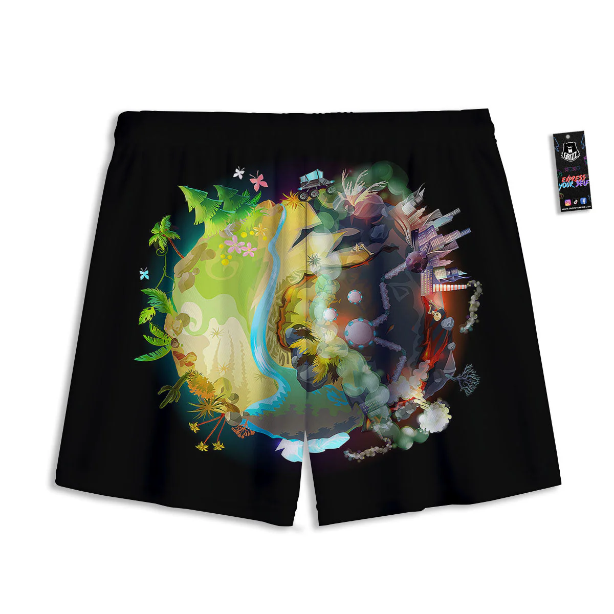 Environmental Destruction Print Mesh Shorts - Image 2