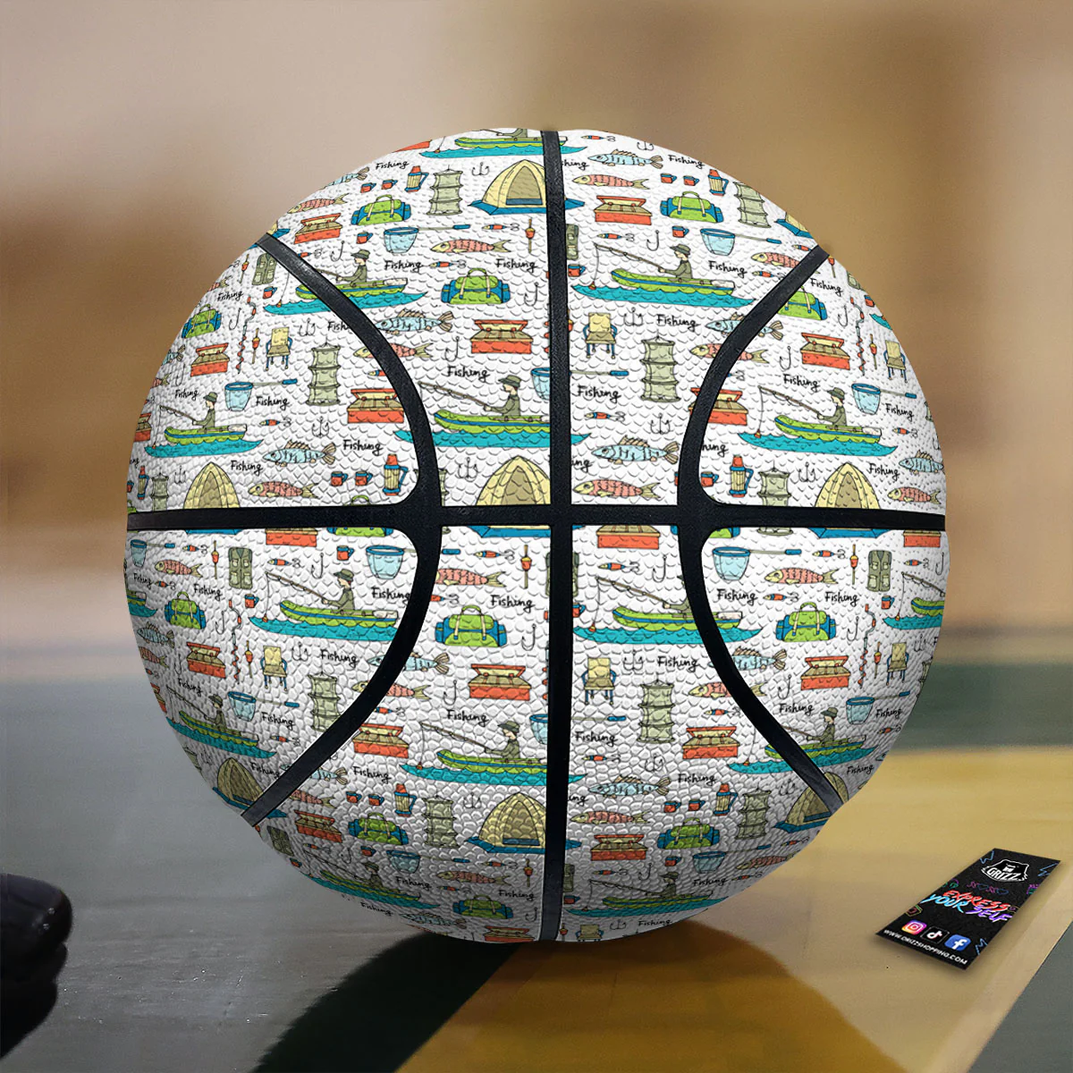 Equipment Fishing Print Pattern Basketball