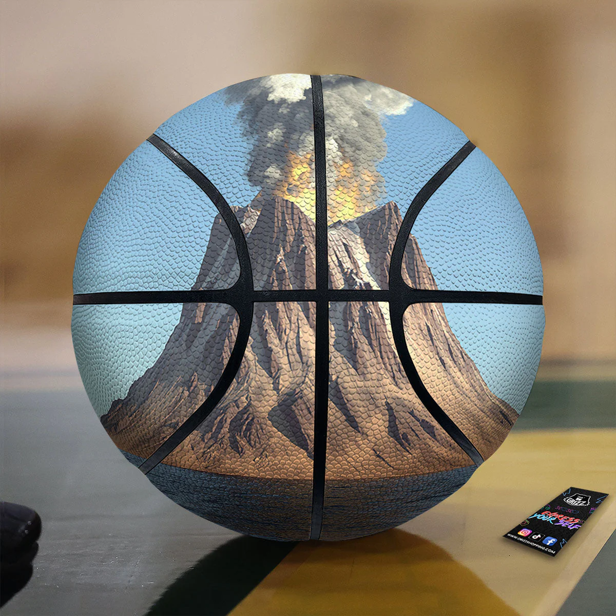 Eruption Volcano Print Basketball