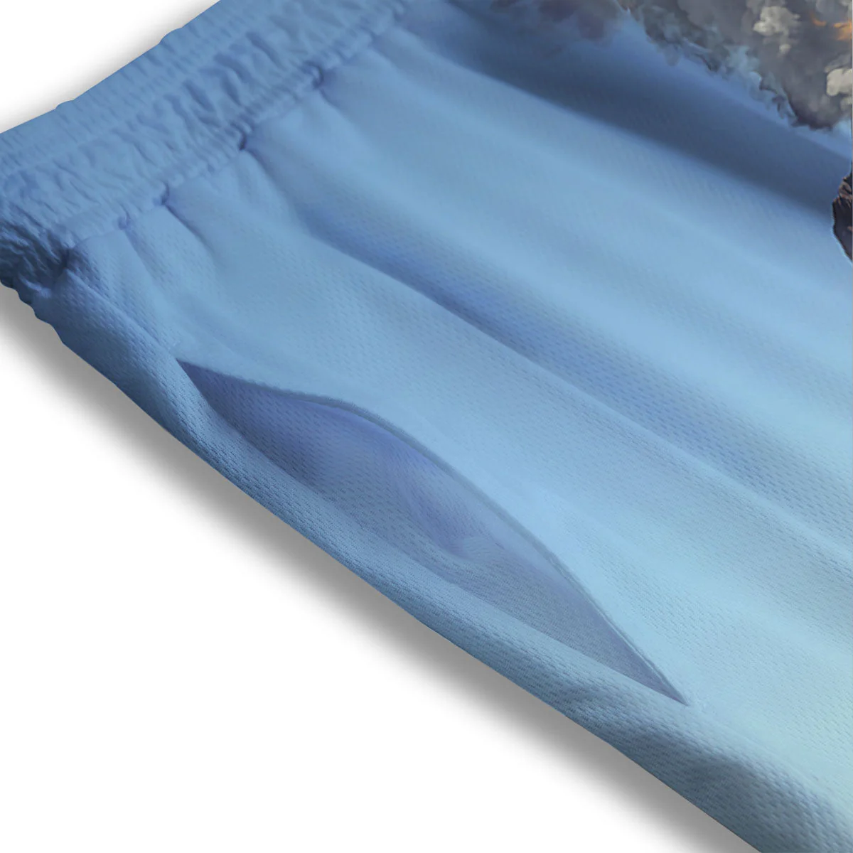 Eruption Volcano Print Mesh Shorts - Image 3