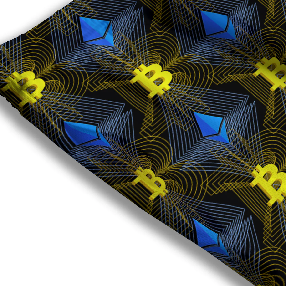 Ethereum And Bitcoin Print Pattern Mesh Shorts - Image 3