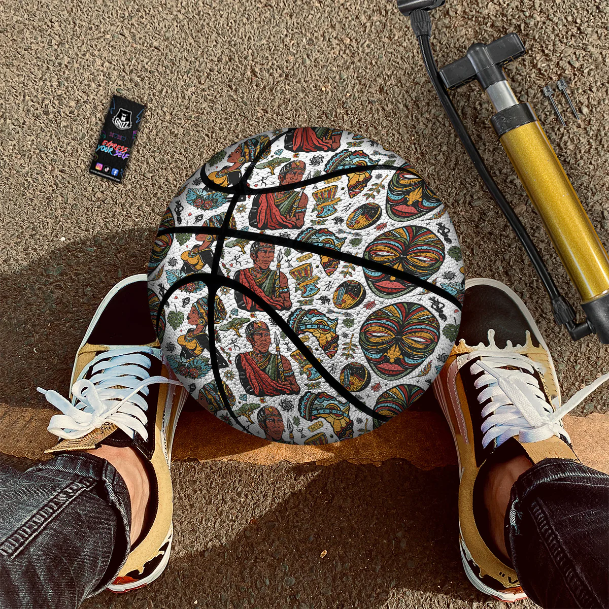 Ethnic Afro African Print Pattern Basketball - Image 2