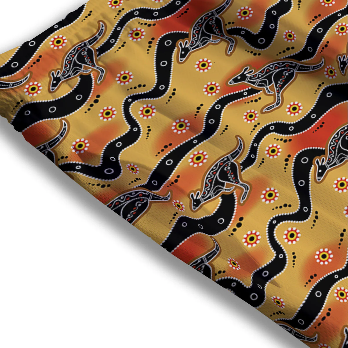 Ethnic Australian Print Pattern Mesh Shorts - Image 3
