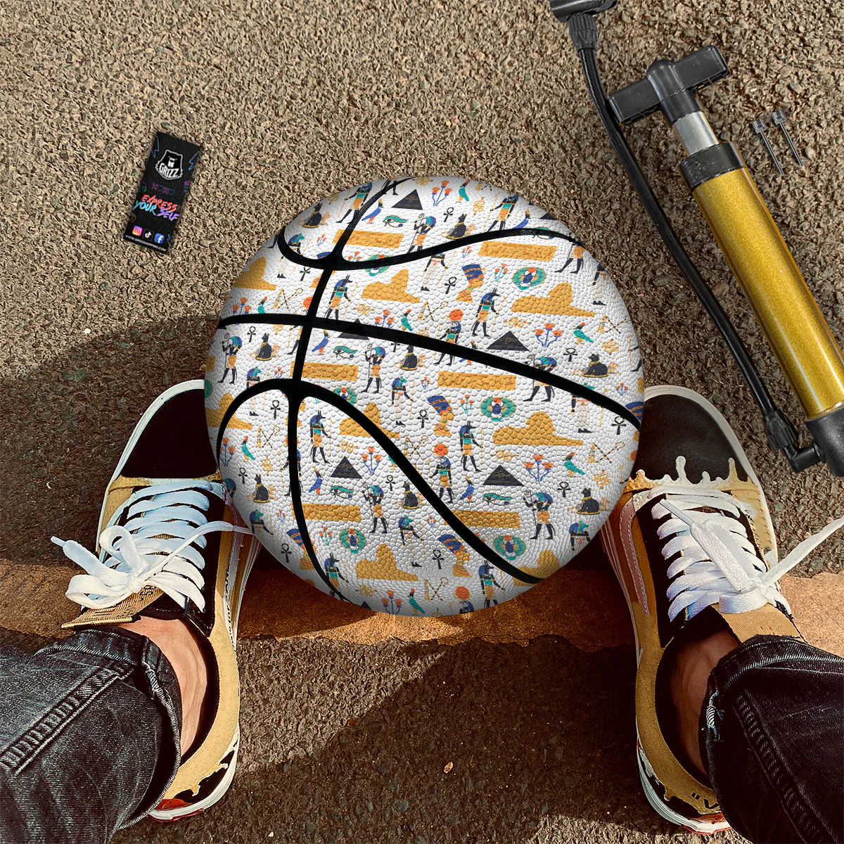 Ethnic Egyptian Print Pattern Basketball - Image 2