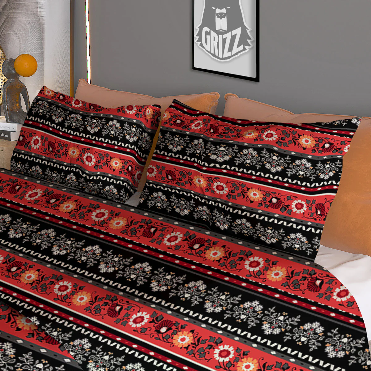 Ethnic Floral Print Pattern Duvet Cover Bedding Set - Image 3