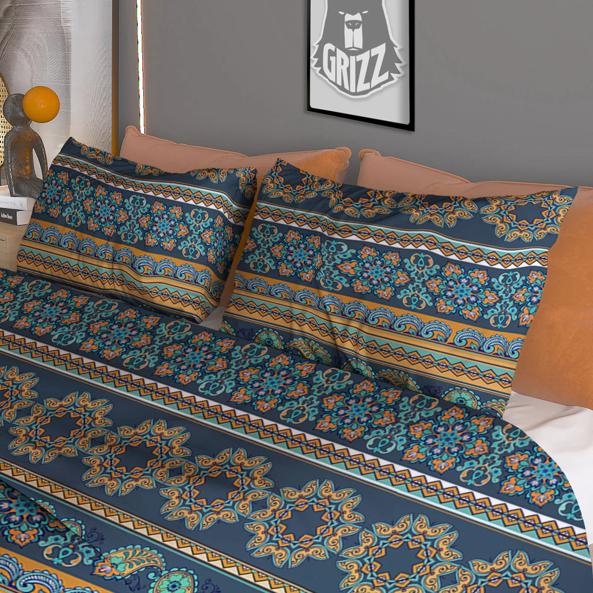 Ethnic Indian Print Pattern Duvet Cover Bedding Set - Image 3