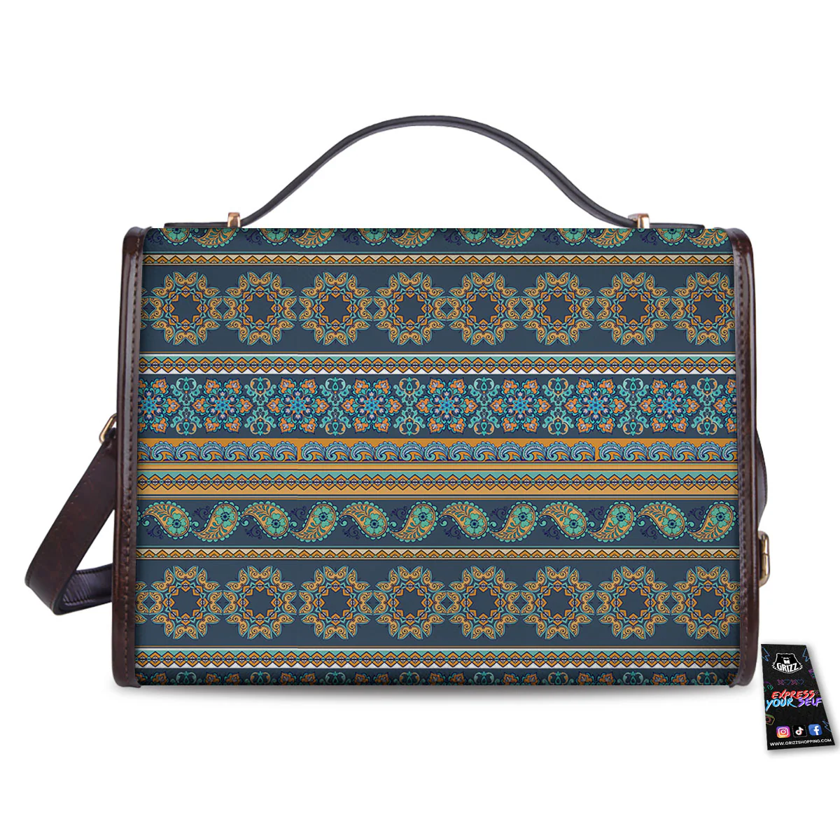 Ethnic Indian Print Pattern Women's Satchel Bag - Image 2