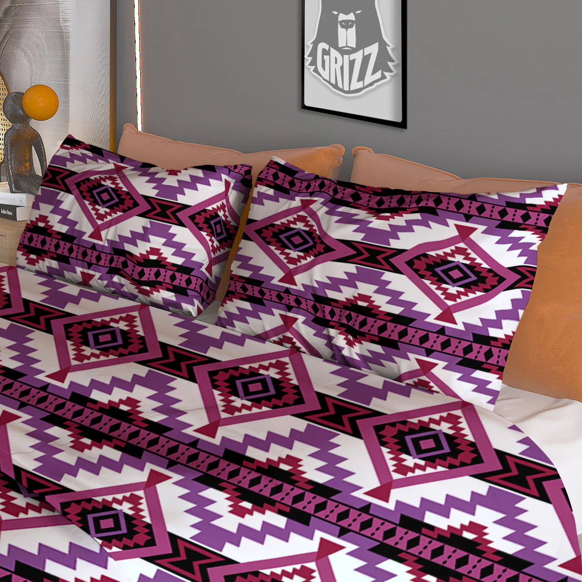 Ethnic Pink African Print Pattern Duvet Cover Bedding Set - Image 3