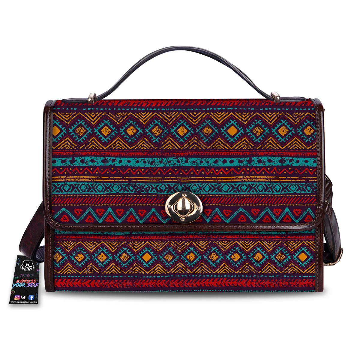 Ethnic Tribal Print Pattern Women's Satchel Bag