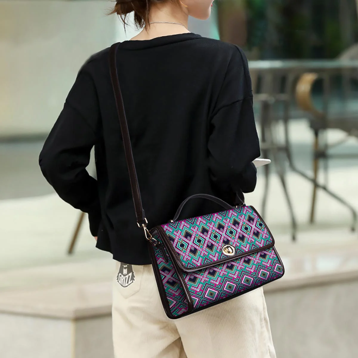 Ethnic Tribal Retro Print Pattern Women's Satchel Bag - Image 3