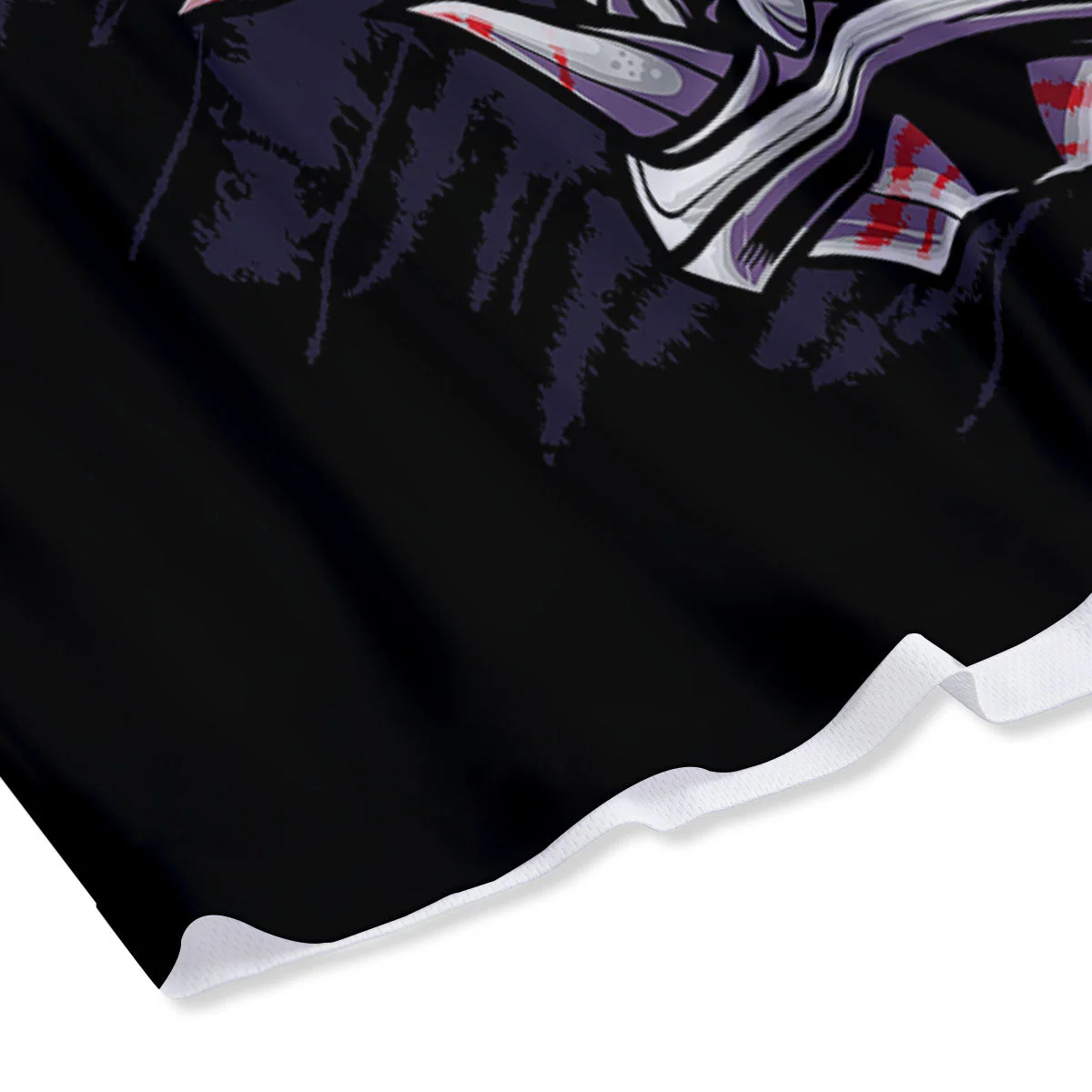Evil Samurai Mask Print Mesh Shorts - Image 4