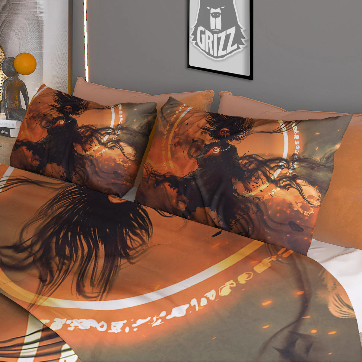 Evil Witch Print Duvet Cover Bedding Set - Image 3